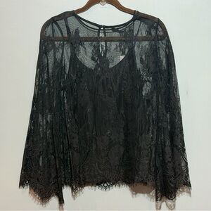 NWT White House Black Market Lace Long Sleeve Blouse with Detachable Cami